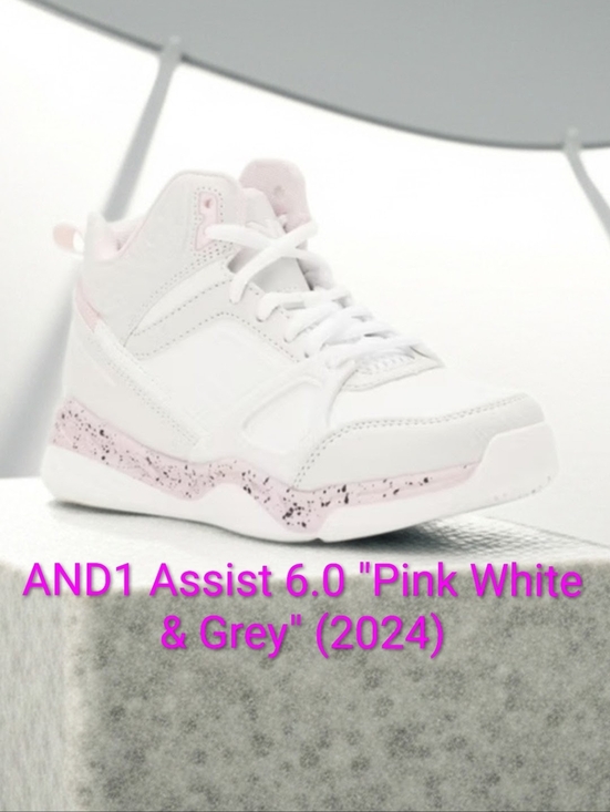 And1 Other - AND1 Assist 6.0 "Pink White & Grey" Sneakers Girls 3.5 Boys 2Y NWT